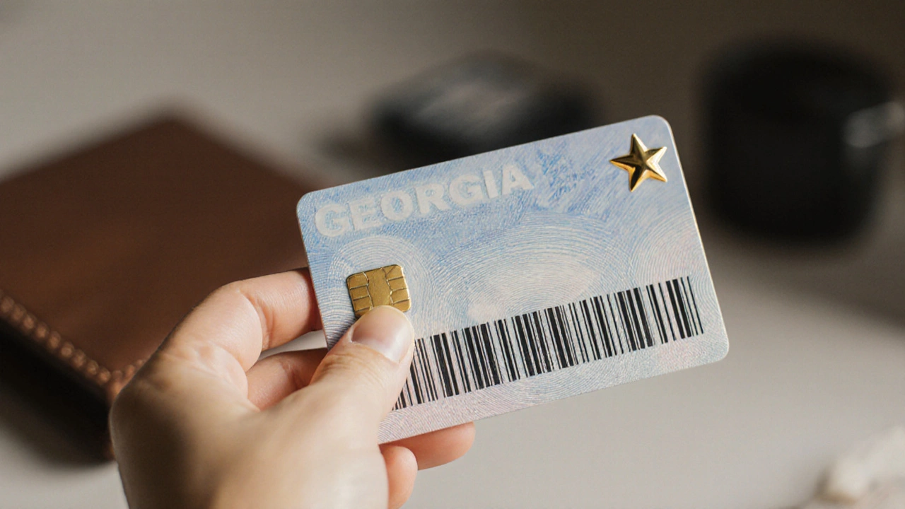 Understanding the Gold & Black Stars on a Georgia Driver’s License