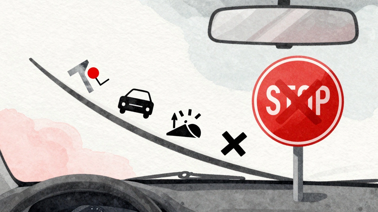 Symbolic checklist with minor and major driving errors balanced on a scale.