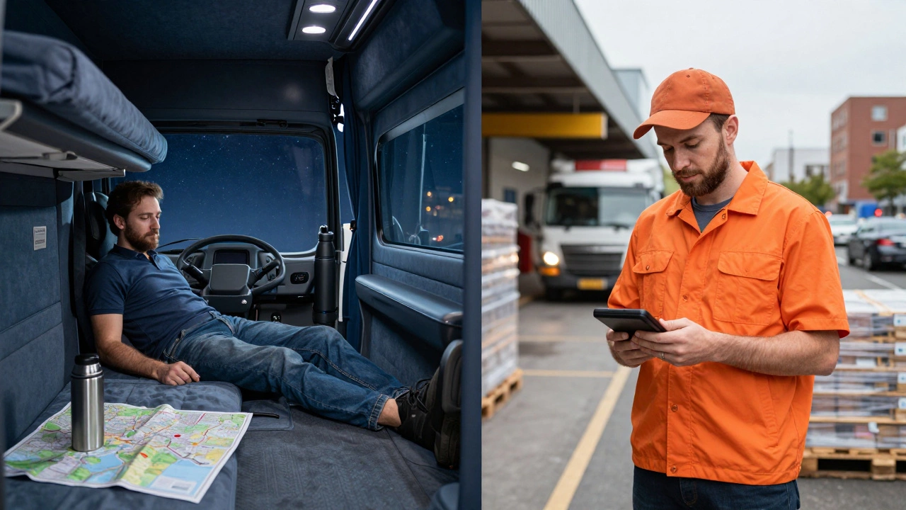 Comparison of long-haul night rest and local daytime delivery driving