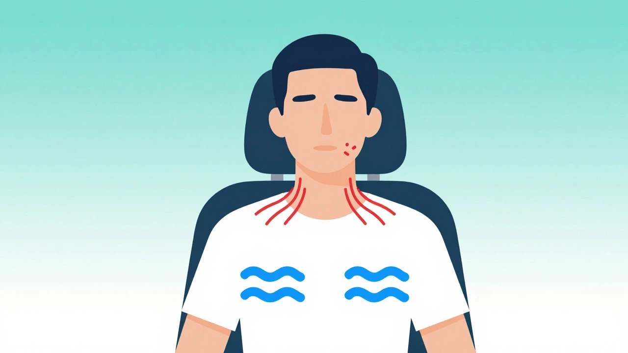 Person practicing deep breathing exercises in car to reduce stress