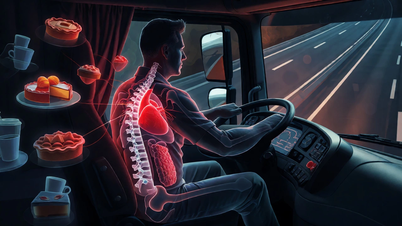 Conceptual view of health strains on a truck driver's body